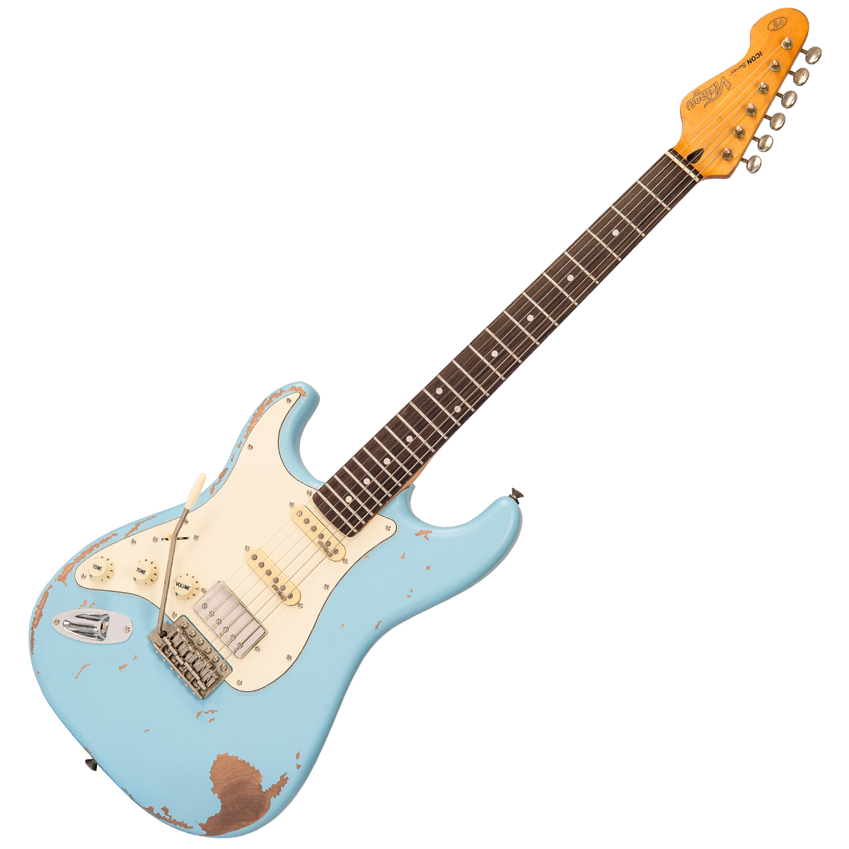 Vintage V6 Proshop USA Guitarra Electrica – Laguna Blue - Imagen 2